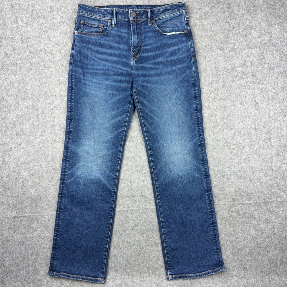 American Eagle Jeans Mens 31x32 Dark Blue Classic Bootcut Airflex Stretch Denim